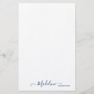 Papelería Tipografía de estilo moderno con guiones azules de