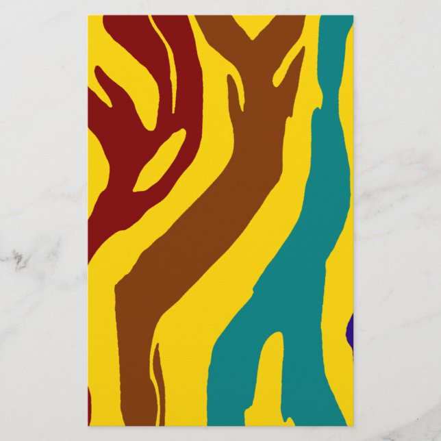 Papelería Tiras de cebra coloridas (Anverso)