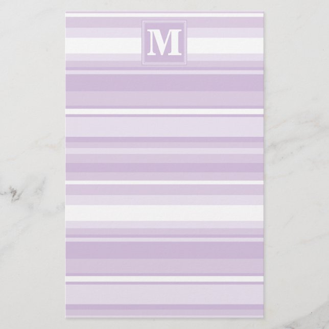 Papelería Tiras moradas monogramo (Anverso)