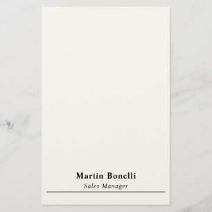 Papelería Título de nombre profesional moderno simple en bla