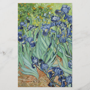 Papelería Todavía de Van Gogh vida: Florero con los iris
