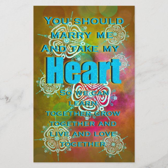 Papelería Toma mi corazón (Anverso)