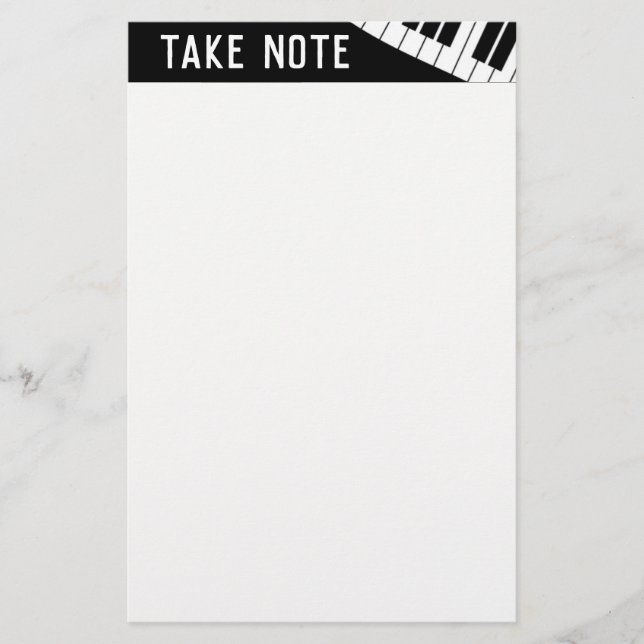 Papelería "Toma nota" Piano musical Stationery (Anverso)