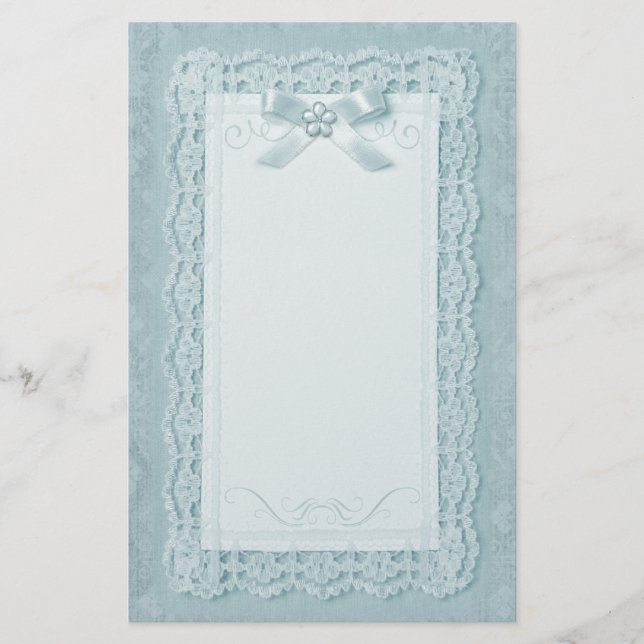 Papelería Toque de encaje - Azul (Anverso)