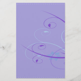 Papelería torbellino floral púrpura
