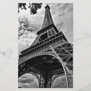 Papelería Torre Eiffel Blanco Negro París Europa Viajes