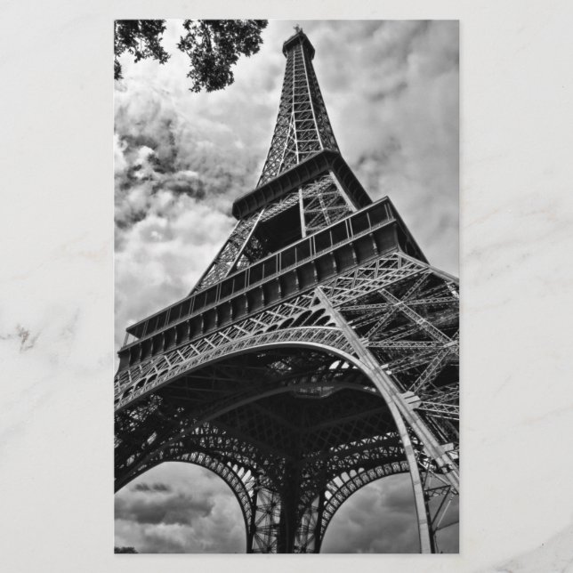 Papelería Torre Eiffel Blanco Negro París Europa Viajes (Anverso)