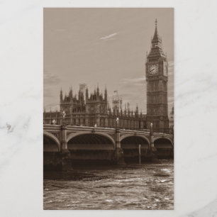 Papelería Torre Sepia Big Ben Palacio de Westminster