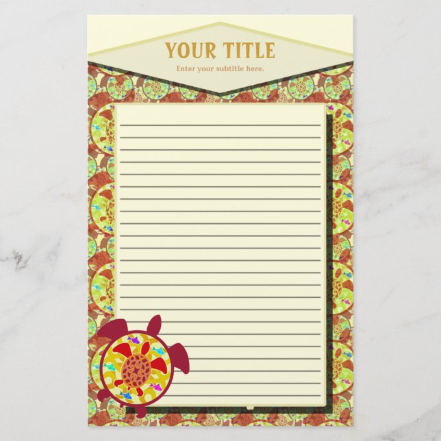 Papelería Tortuga dentro de los efectos de escritorio (Anverso)