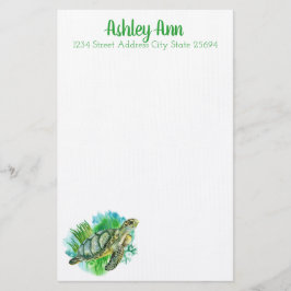 Papelería Tortuga marina personalizada
