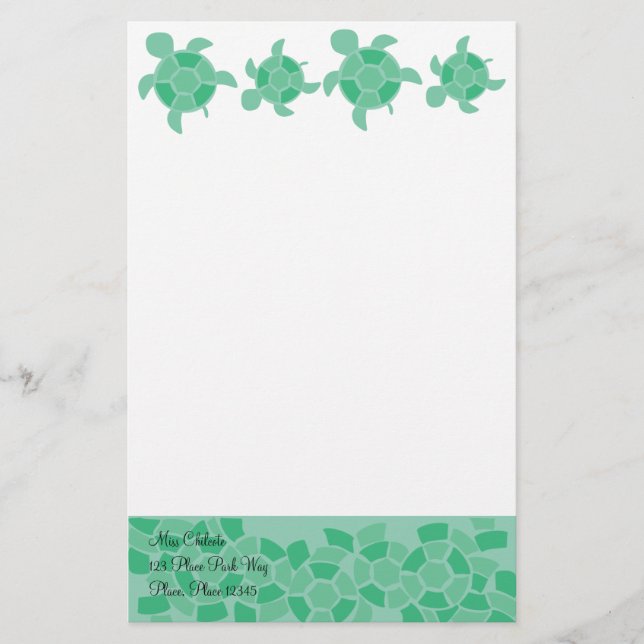 Papelería Tortugas de mosaico (Anverso)