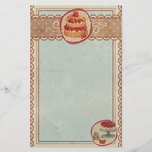 Papelería Tosta De Fresa Y Estacionamiento De Pasteles (Anverso)