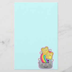 Papelería Tostada linda del arco iris de Kawaii de la manera