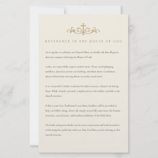Papelería Traditional Latin Mass Dress Code Insert