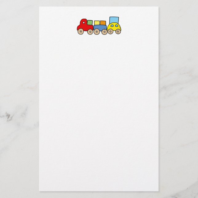 Papelería Tren de madera con los ladrillos (Anverso)