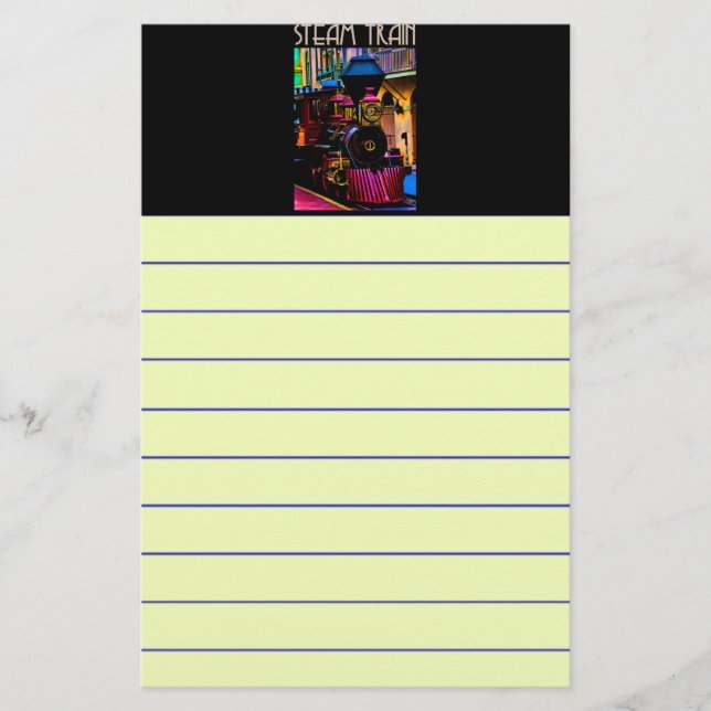 Papelería Tren de vapor (Anverso)