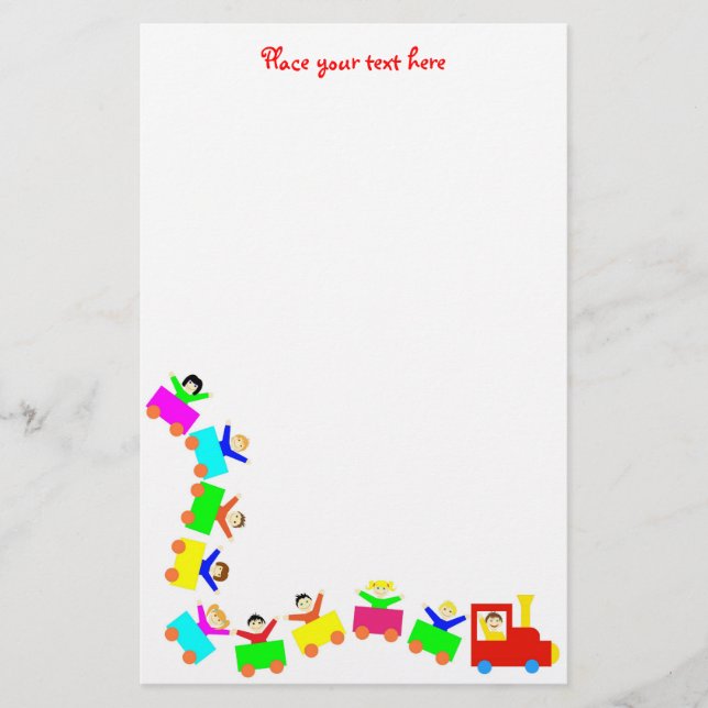 Papelería Tren infantil feliz (Anverso)