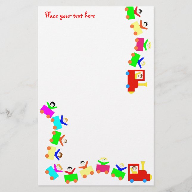 Papelería Tren infantil feliz (Anverso)