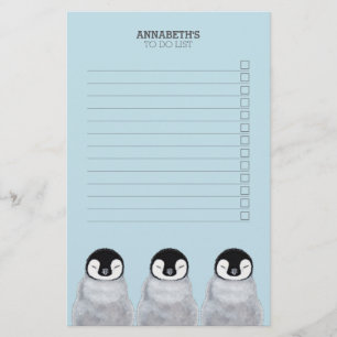 Papelería Tres polluelos del pingüino del bebé el dormir