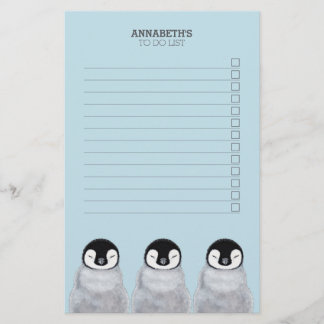 Papelería Tres polluelos del pingüino del bebé el dormir