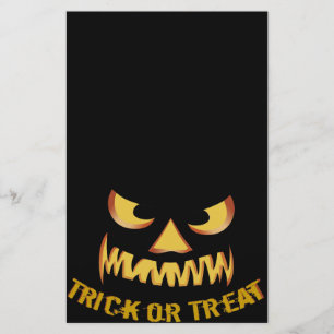 Papelería Truco o trato con cara de calabaza