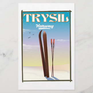 Papelería Trysil Noruega, Noruega cartel de viaje de esquí