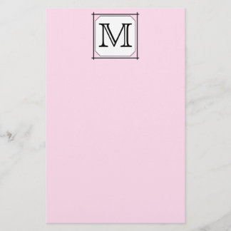 Papelería Tu carta. Personalizado Monograma. Blanco negro ro