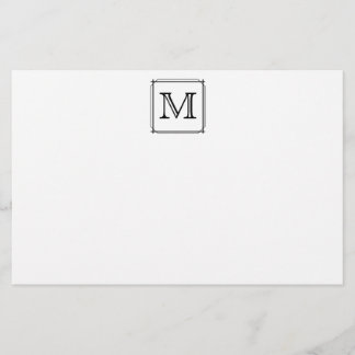 Papelería Tu carta. Personalizado Monograma.Blanco y negro