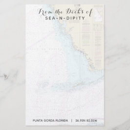 Papelería Tu nombre de barco desde los puentes de Florida Na