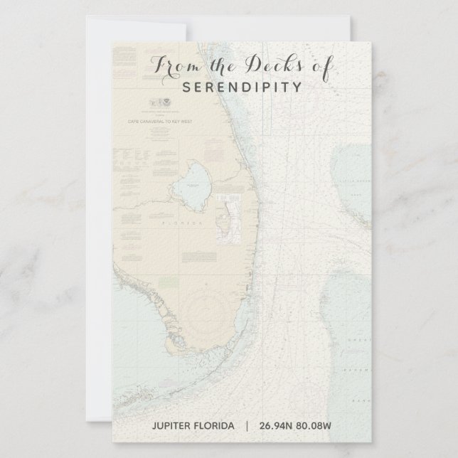 Papelería Tu nombre de barco desde los puentes de Florida Na (Anverso)