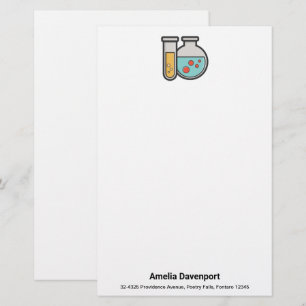 Papelería Tubo de prueba de química y vaso de precipitado