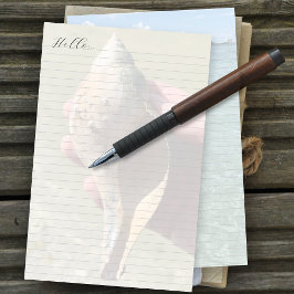 Papelería Tulip Shell Ocean Background Lined Writing Paper