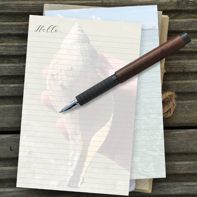 Papelería Tulip Shell Ocean Background Lined Writing Paper (Subido por el creador)
