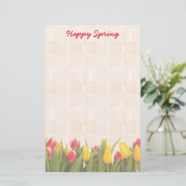 Papelería Tulipanes coloridos de la primavera feliz