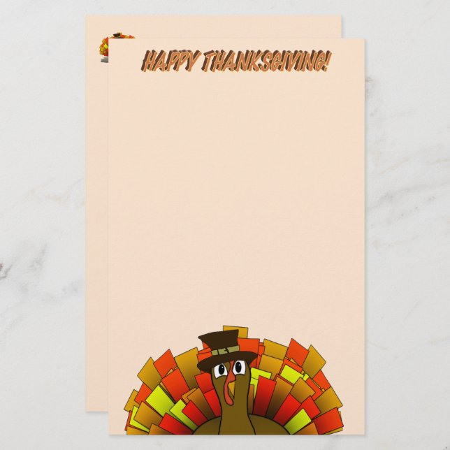 Papelería Turkey Pilgrim Thanksgiving  (Anverso / Reverso)