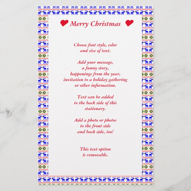 Papelería Ugly Sweater (Deal With It) Reindeer Christmas  (Anverso)