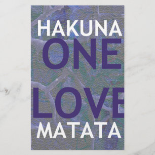Papelería Un Amor Hakuna Matata Swahili Gris Azul Abstracto