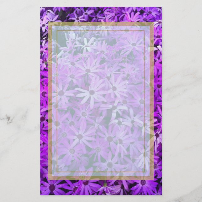 Papelería Un campo de margaritos y margaritos rosados (Anverso)