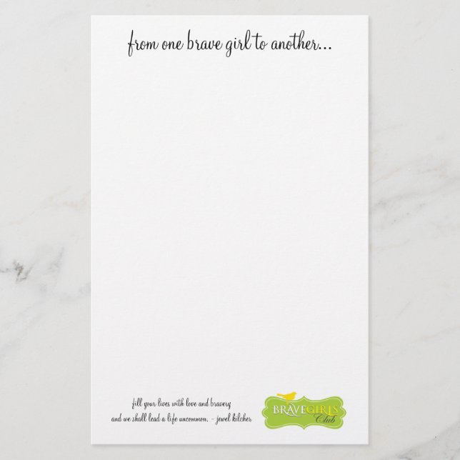 Papelería Un chica valiente a otro inmóvil (Anverso)