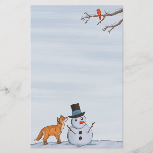 Papelería Un día de nieve tranquilo (Anverso)