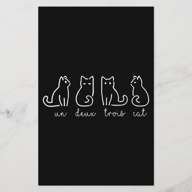 Papelería Un gato de un deux trois francés Kitty (Anverso)