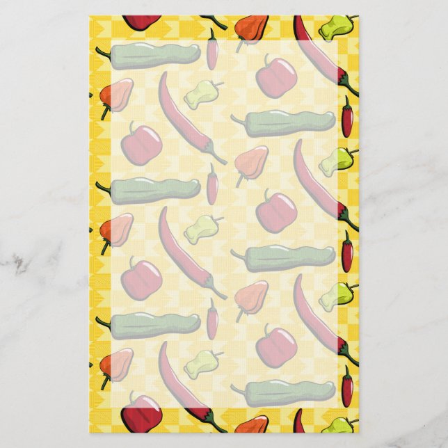 Papelería Un mundo de pimientos de chile (Anverso)