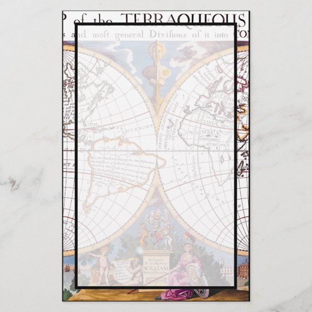 Papelería Un Nuevo Mapa De La Terraqueosa Estacionería De Gl (Anverso)