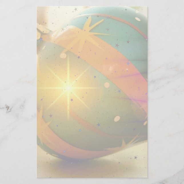 Papelería Un ornamento navideño con forma de lágrima (Anverso)