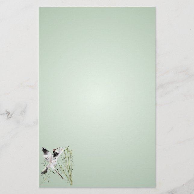 Papelería Una grúa en inmóvil de bambú (Anverso)