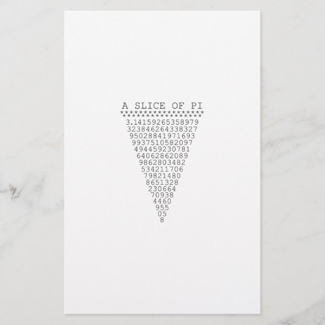 Papelería Una parte de la presentación del pi (Anverso)
