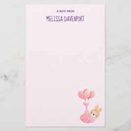 Papelería Una pequeña conejita en una manta cardíaca