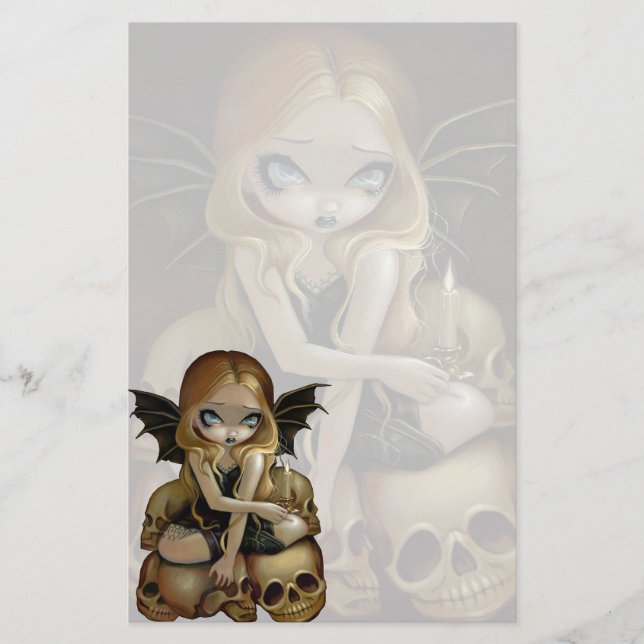 Papelería "Una vela en" los efectos de escritorio oscuros (Anverso)