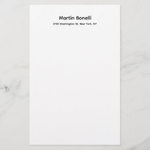 Papelería Único Clásico Simple Blanco Negro