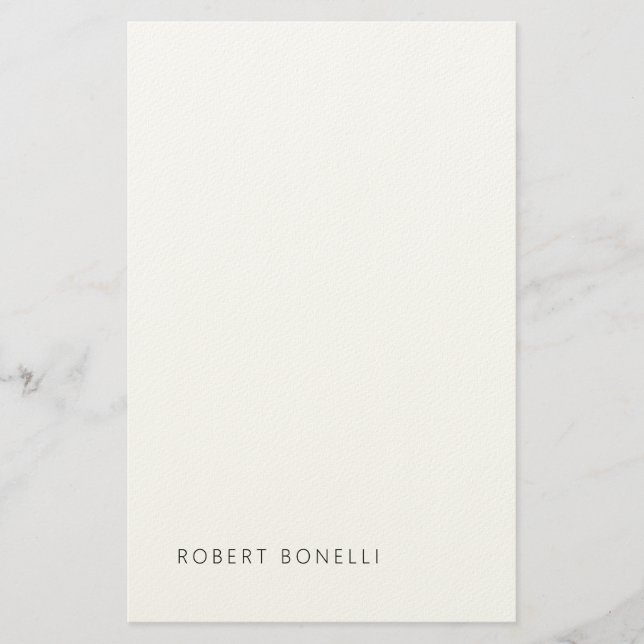 Papelería Único Moderno Blanco Negro Tu Nombre Minimalista (Anverso)